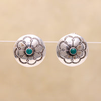 Sterling Silver & Turquoise Concho Style Studs