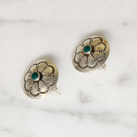 Sterling Silver & Turquoise Concho Style Studs