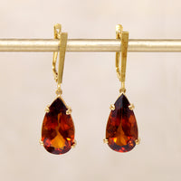Incredible 1970s Citrine & 18k Gold Drop Earrings