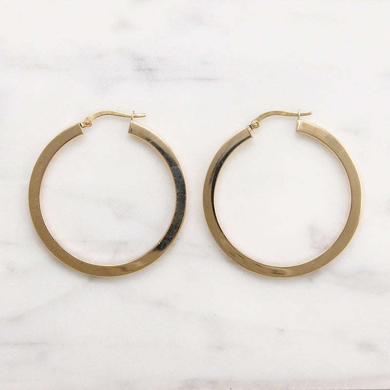 Italian 14k Gold Hoop Earrings Marked Milor