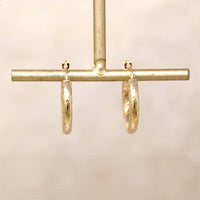 Faceted 10k Gold 20.4mm Hoop Earrings