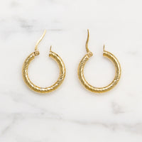 Faceted 10k Gold 20.4mm Hoop Earrings