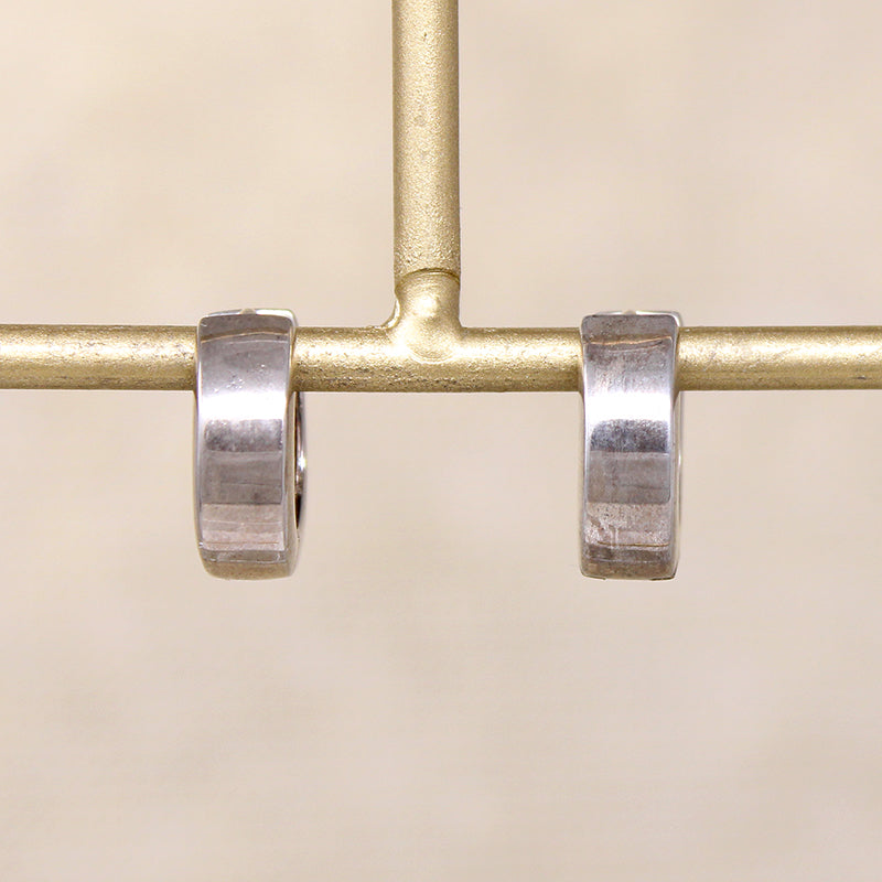 Vintage Sterling Silver Huggies Hoop Earrings
