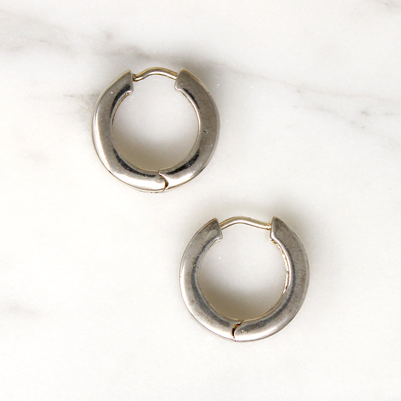 Vintage Sterling Silver Huggies Hoop Earrings