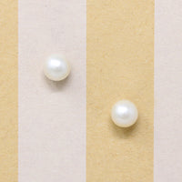 Glowing 8mm Pearl & 14k White Gold Studs