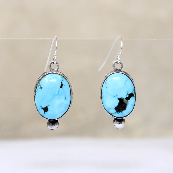 Sky-Blue Turquoise in Sterling Drop Earrings