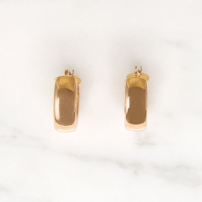 Chubby 14k Rose Gold Hoop Earrings