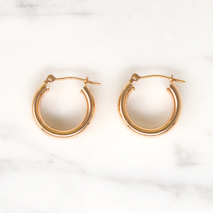 Chubby 14k Rose Gold Hoop Earrings