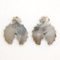 Turquoise & Sterling Silver Naja Earrings Signed EJA
