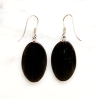 Victorian Agate Earrings Inlaid with Silver Crosses