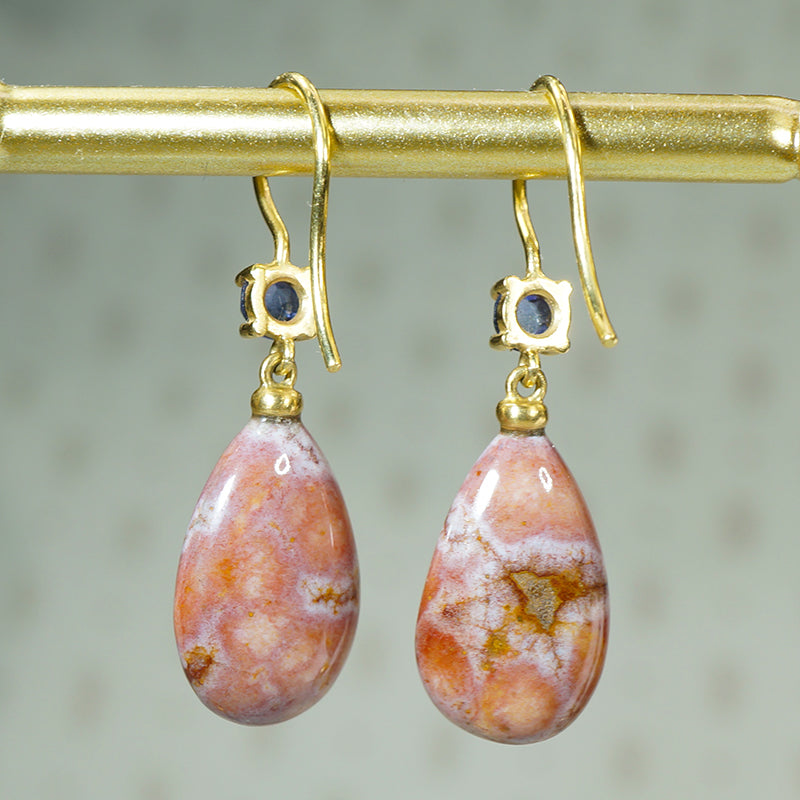 The Perfect Pair 18k Gold Jasper and Iolite Earrings