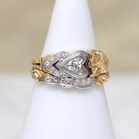 Cupid & Hearts Two-Tone Gold & Diamond Bridal Set