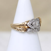 Cupid & Hearts Two-Tone Gold & Diamond Bridal Set