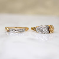 Cupid & Hearts Two-Tone Gold & Diamond Bridal Set