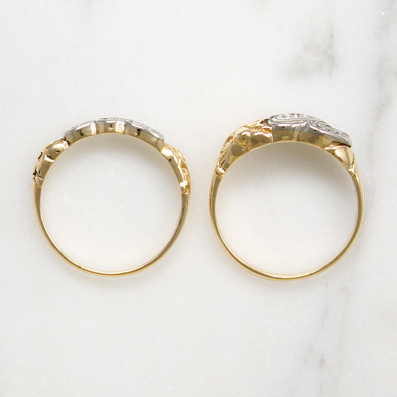Cupid & Hearts Two-Tone Gold & Diamond Bridal Set