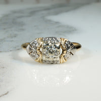 Two-Tone Art Modern Diamond Engagement Ring