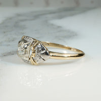 Two-Tone Art Modern Diamond Engagement Ring