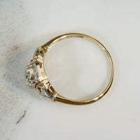 Two-Tone Art Modern Diamond Engagement Ring