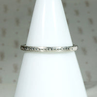 White Gold Wedding Band with Classic Deco Chevron Pattern