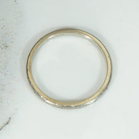 White Gold Wedding Band with Classic Deco Chevron Pattern
