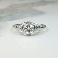 Refined Edwardian 1/2 Carat Diamond & Platinum Solitaire
