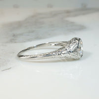 Refined Edwardian 1/2 Carat Diamond & Platinum Solitaire