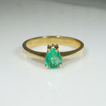 Pear Shape Emerald Solitaire in 18k