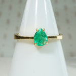 Pear Shape Emerald Solitaire in 18k