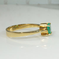 Pear Shape Emerald Solitaire in 18k