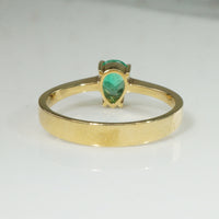 Pear Shape Emerald Solitaire in 18k