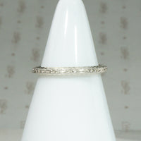 Beautifully Detailed White Gold Wheat Band by Belias