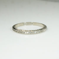 Beautifully Detailed White Gold Wheat Band by Belias