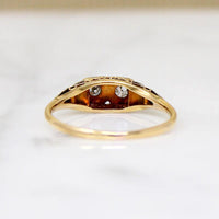 Dainty Art Deco Diamond Ring in Platinum & 18ct Gold