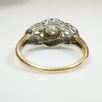 Curvy 1930s Two-Tone Gold & Diamond Ring