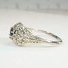 Lovely White Gold Filigree Sapphire Ring
