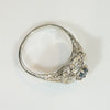 Lovely White Gold Filigree Sapphire Ring