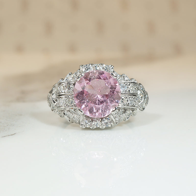 Ravishing Edwardian Tourmaline & Diamond Ring