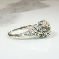 Fancy Yellow Diamond Filigree Solitaire with Butterflies