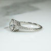 Exquisitely Engraved Art Deco Diamond & Platinum Engagement Ring