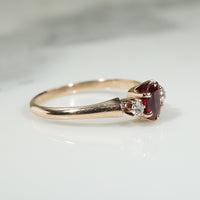 Lovely 19thc Red Spinel and OMC Diamond Ring