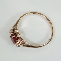 Lovely 19thc Red Spinel and OMC Diamond Ring