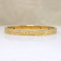 Marion & Tillie's Engraved Gold & Diamond Bangle 