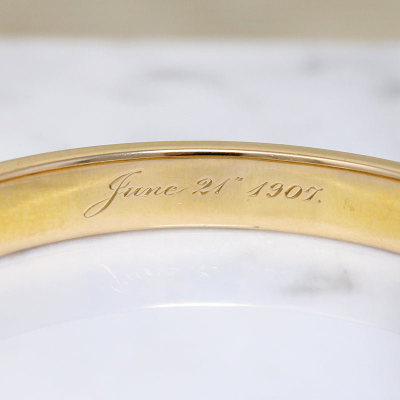 Marion & Tillie's Engraved Gold & Diamond Bangle 