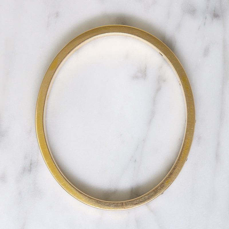 Marion & Tillie's Engraved Gold & Diamond Bangle 