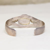 Pretty Green Turquoise Sterling Cuff with Appliqué Leaves