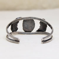 Handsome Sterling Cuff with Turquoise & Leaves