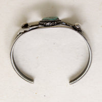 Handsome Sterling Cuff with Turquoise & Leaves