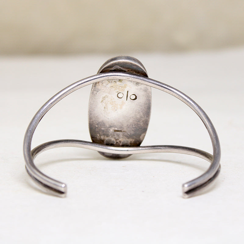 Dramatic White & Chestnut Jasper & Sterling Cuff