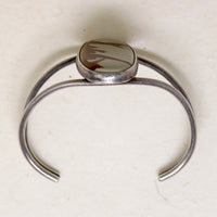 Dramatic White & Chestnut Jasper & Sterling Cuff