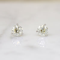 1.83tcw Old Mine & Old Euro Cut Diamond Stud Earrings